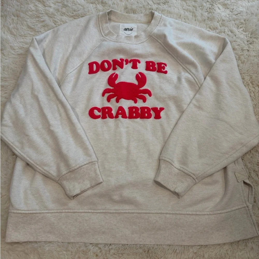 AERIE DONT BE CRABBY SWEATSHIRT PULLOVER - Picture 4 of 6